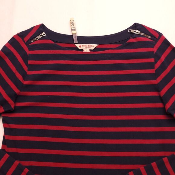 Brooks Brothers Casual Long Sleeve Crew Neck T Shirt Womens Size S Blue Red - Picture 1 of 10